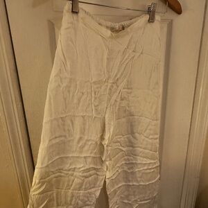 Women's Cream Wide-Leg Pants (Zara Home)